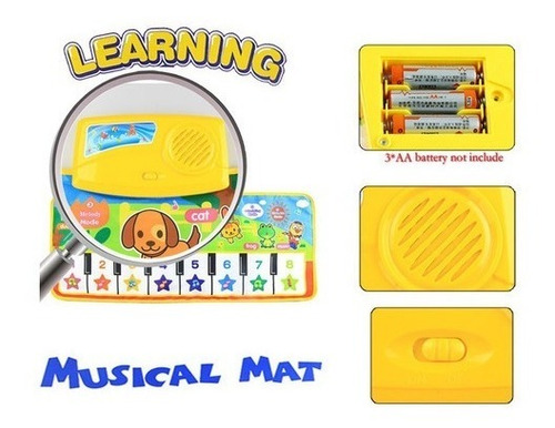 Imagen 6 de 9 de Alfombra Piano Musical Infantil , Educativo Teclado Niños