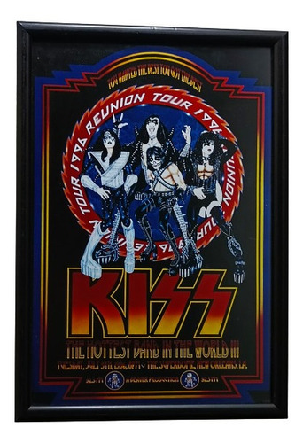Kiss Tour 1996 Poster Enmarcado 50 X 35 Cms