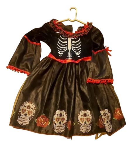 Pdt-3668 Disfraz Esqueleto Y Calaveras Nena Ideal Halloween