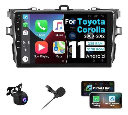 Estereo Toyota Corolla 2009-2012 Android Carplay Gps 2+32g