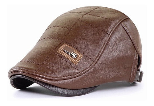 Gorra Boina De Hombre Ajustable De Cuero Pu Alta Calidad