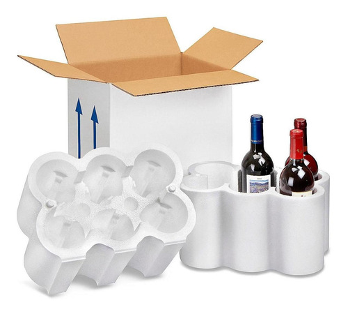Cajas Envíos De Botellas De Vino - Para 6 Botellas - 4/paq