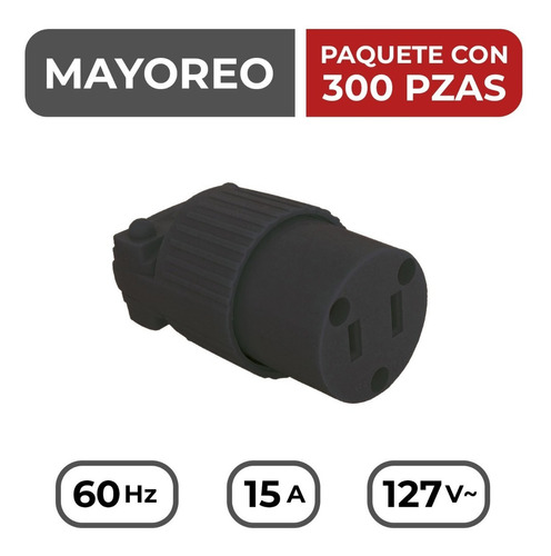 Contacto Industrial Con Abrazadera Caja 300 Pz Mayoreo Color Negro