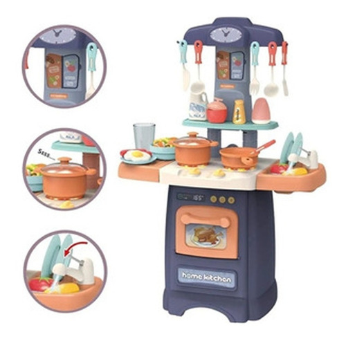 Sound juego cocina robot de cocina Accesorios utensilios de cocina Cocina infantil con LED