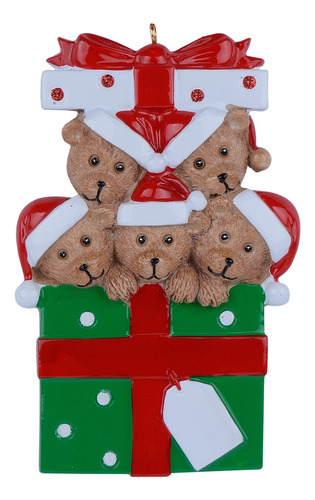 Adorno Navideño Maxora Personalizado Con Forma De Oso, Famil