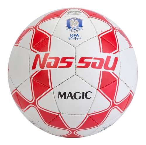 Pelota Futbol Nassau Magic N° 5 Cesped Natural Pvc Color BLANCO CON ROJO