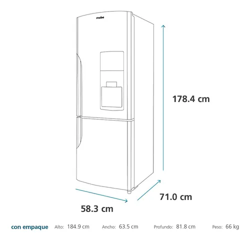 Nevera Bottom Freezer 314ltrs Brutos Black Mabe Rmb300izbrp0