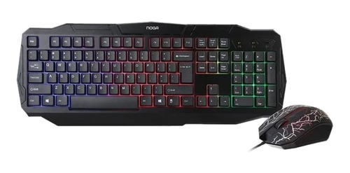 Imagen 1 de 3 de Kit de teclado y mouse gamer Noga NKB-570 Inglés US de color negro