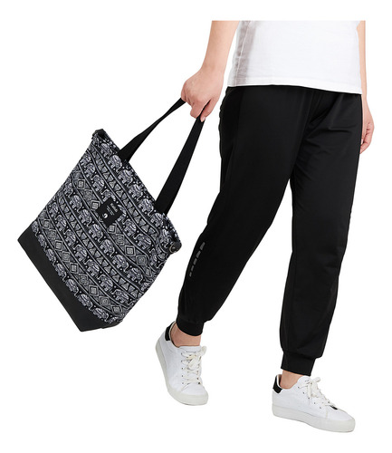Bolso De Moda Lona Cercanías Alta Capacidad Para Mujer Color Black Two