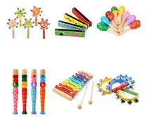 Comprar Instrumentos Musicales Percusión Infantiles De Madera X 6 U