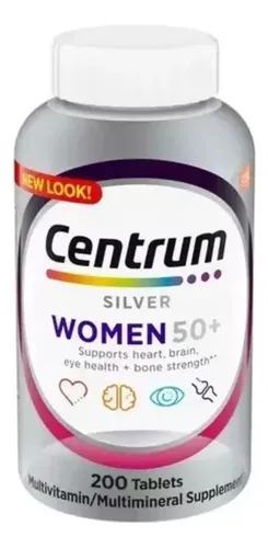 Centrum Silver Women 50+ | Multivitamínico 200 tabletas con Calcio, Vitamina D3 y Zinc