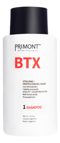 Primont Btx Shampoo Reparador Procesados Teñidos Chico 3c