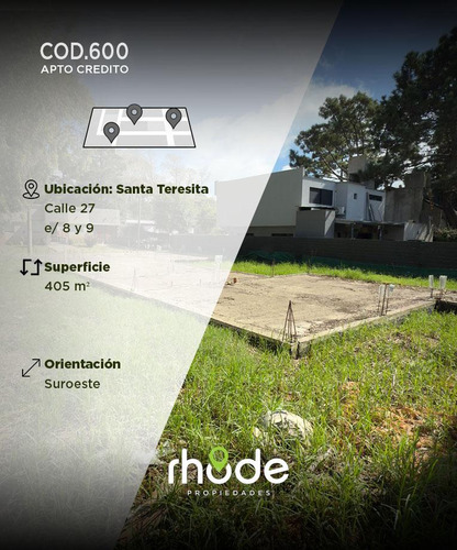 Terreno En Barrio Residencial En Santa Teresita
