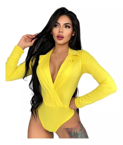 Hermosa Blusa Body Manga Larga Para Mujer Dama Con Estilo