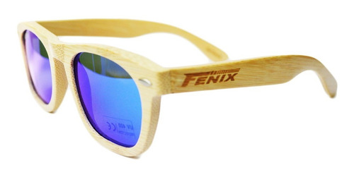 Lentes De Sol Fenix 100% Bamboo, Tac Azul Polarizado Uv400