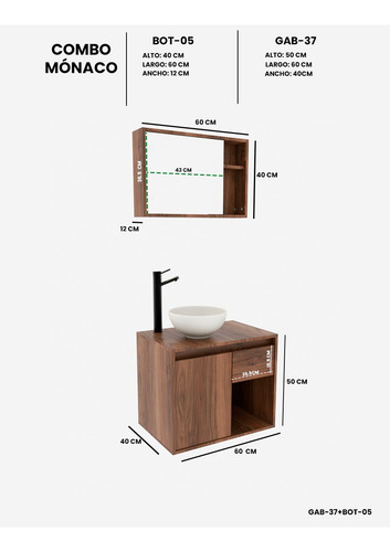 Mueble Gabinete Para Baño Decomobil Con Botiquin Con Espejo