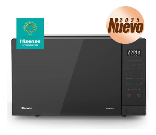 Horno Microondas Grill Inverter Hisense 1.6 Negro Espejo