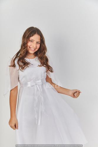 Imagen 8 de 10 de Vestido Comunión Nena Cortejo Manga 3/4 Fiesta Divino Niña