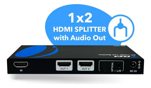 Splitter 8k Hdmi 4k@120hz Ir Edid Hdcp 2.3 1x2 Audio Out 1x2