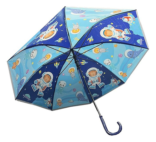 Paraguas Infantil Con Silbato, Goma Eva Estampados Color Azul Oscuro