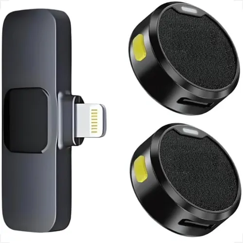comprar Microfone Lapela iPhone Android Profissional Sem Fio Duplo
