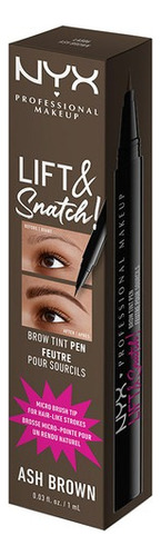lápiz para cejas NYX Professional Makeup LIFT & SNATCH Brow tint pen de 1 mL/1 g color ash brown