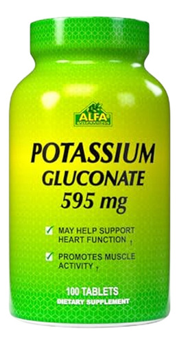 Potasio Gluconato 595mg 100 Tabletas Alfa Vitamins