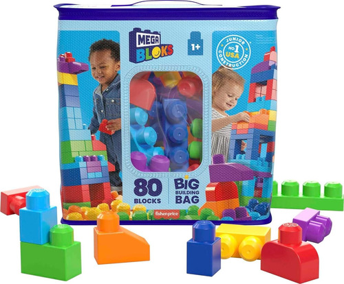 Gran Bolsa De Bloques De Construcción Mega Bloks Azul