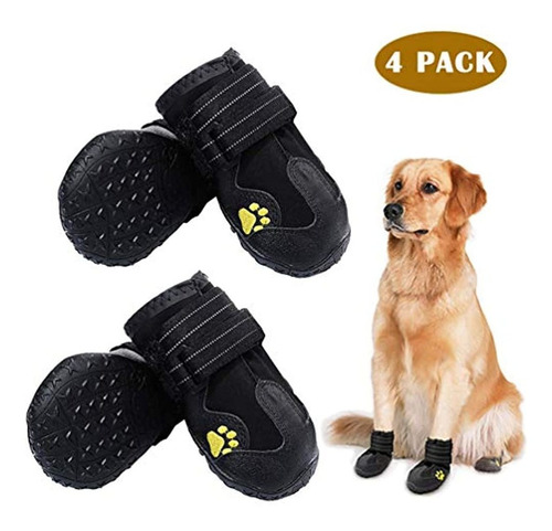 Botas Impermeables Para Perro Color Negro