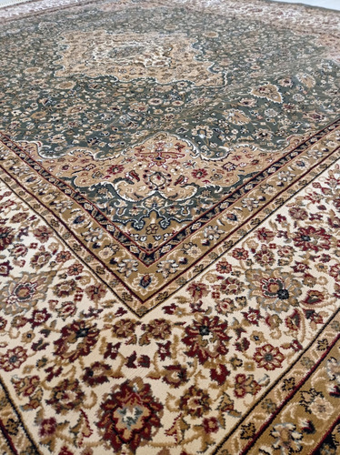 Tapete Alanya Verde 200x300cm Persa Kerman Tabriz Industrial Comprimento 300 Cm Largura 200 Cm