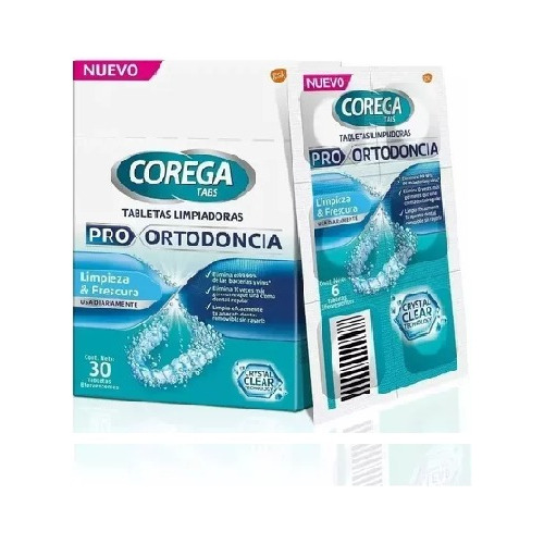 Corega Tabs Tabletas Limpiadoras Pro Ortodoncia X 30 Unid.