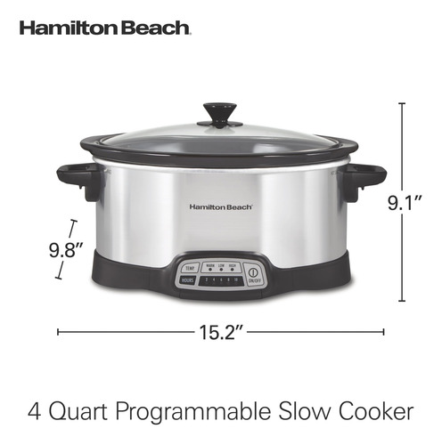 Slow Cooker Hamilton Beach Programmable 4l Silver
