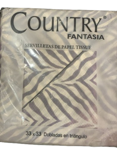Paquete De 20 Servilletas Animal Print Cebra