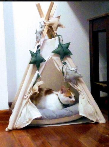 Aledeco.ok Carpa Tipi Cucha Mascotas + Almohadon A Medida