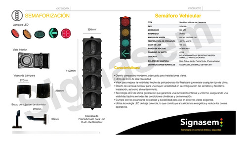 Semáforo Vial Led Vehicular/ Flecha Pc-uv 30cm Ac85v-265v