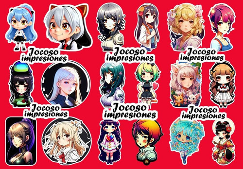 Stickers Anime Chica Girl (resistentes Al Agua) Calcomania