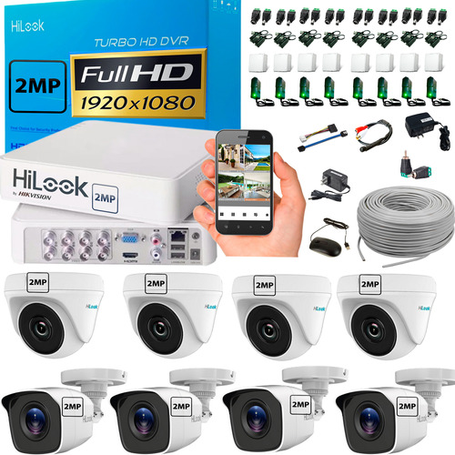 Camaras Hikvision Hilook Dvr 8ch + 8 Cam 1080p + Accesorios