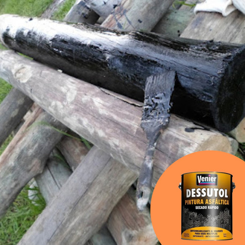 Pintura Asfaltica de Secado Rapido Dessutol 8700 x1 Litro Acabado Mate Color Negro