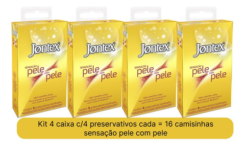 16 Preservativos Jontex Sensação Pele Com Pele  Sem Látex