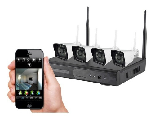 Kit De 4 Camaras Ip Wifi Con Nvr Inalambrico Imagen Hd