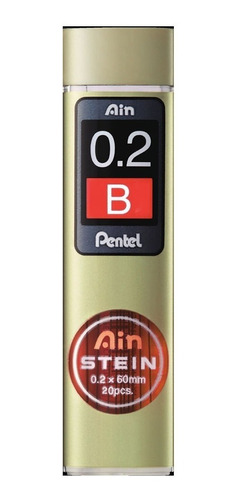 Pentel -grafite Ain Stein 0,2mm B - Tubo Com 10 Grafites