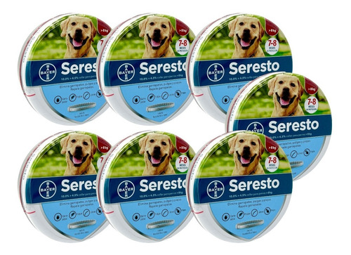 Caja Con 7 Collares Seresto Para Perros Anti Pulgas