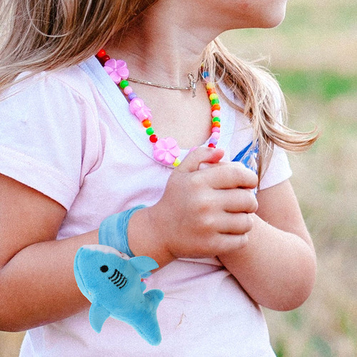 2 Pulseras De Peluche Con Forma De Tiburón Para Bofetadas, J