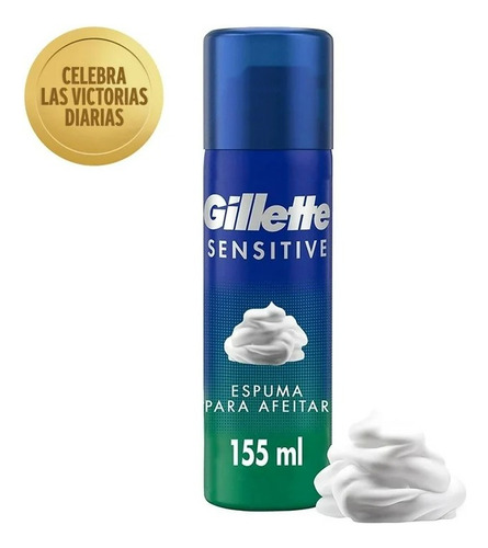 12 Pza Espuma De Afeitar Gillette Sensitive Para Hombres Con