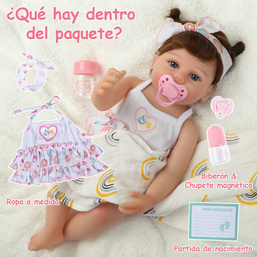 45cm Muñeca De Bebé Reborn Bebé Niña De Silicona