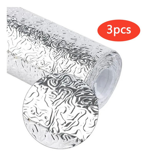 Aluminio Plata Impermeable Papel Pintado Pegamento De Cocina