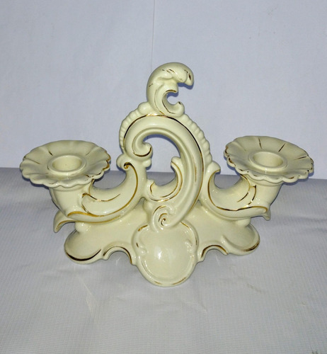 Candelabro Vintage Porcelana Bavaria Sellado Numerado Base