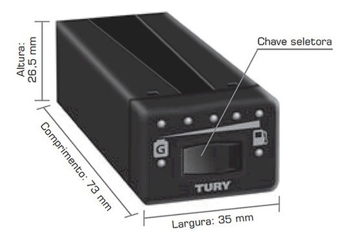 Imagem 2 de 5 de Caixa Comutadora T1000 Tury (só Caixinha) P/kit Gnv