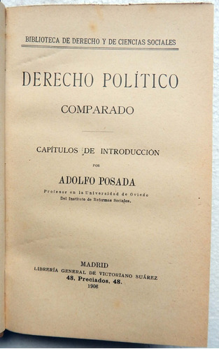 Derecho Político Comparado Adolfo Posada 1906