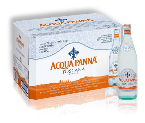 Acqua Panna Agua Mineral Sin Gas Vidrio Caja X24u 505ml